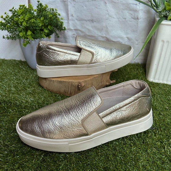Birdies The Swift Slip-on leather sneakers metallic gold women' size 7 - Picture 7 of 16